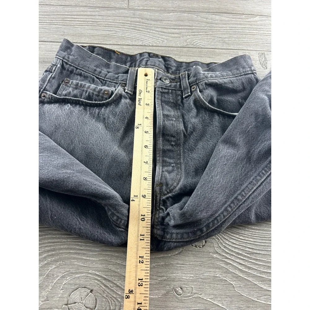 VTG USA Levis Jeans Mens 31x34 Black Denim Regular Straight Grunge Button Fly
